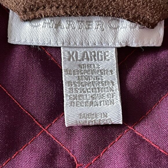 CHARTER CLUB Women's Quilted Travel Front Zip Jacket with Pockets XL Cozy Chic - Picture 9 of 10